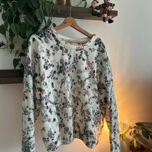 Promod Cream Floral Knit Top
